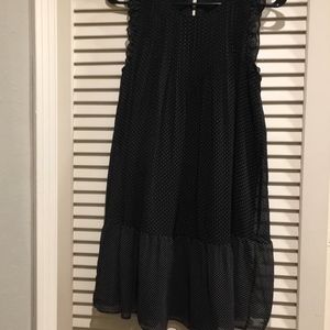 Joie Polka Dot Ruffle Dress XS 100% Silk